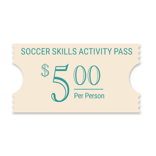 Soccer skills activity pass with price on a white background